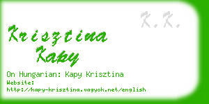 krisztina kapy business card